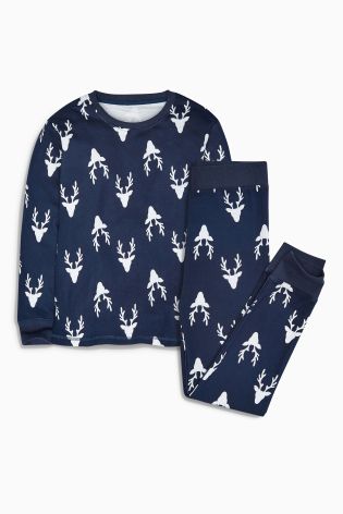 Navy Reindeer Pyjamas (3-16yrs)